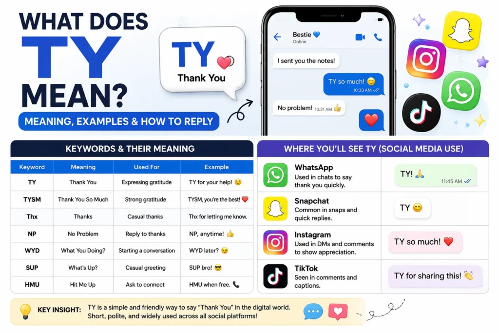 What Does TY Mean in Text? Full Meaning & Examples Explained